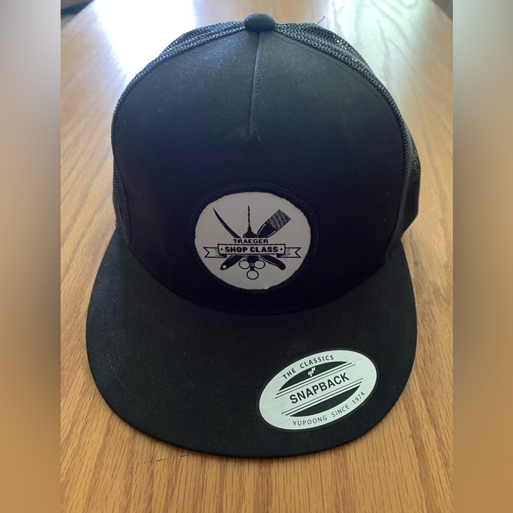 Traeger Grills Black Snapback Mesh Trucker Shop Class Hat Cap Brand New